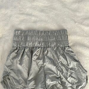 FP Movement Gray Athletic Shorts with High Waist and Wide Waistband